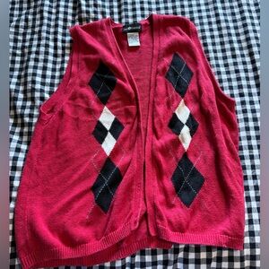 Sag Harbor Red Argyle Women's Cardigan